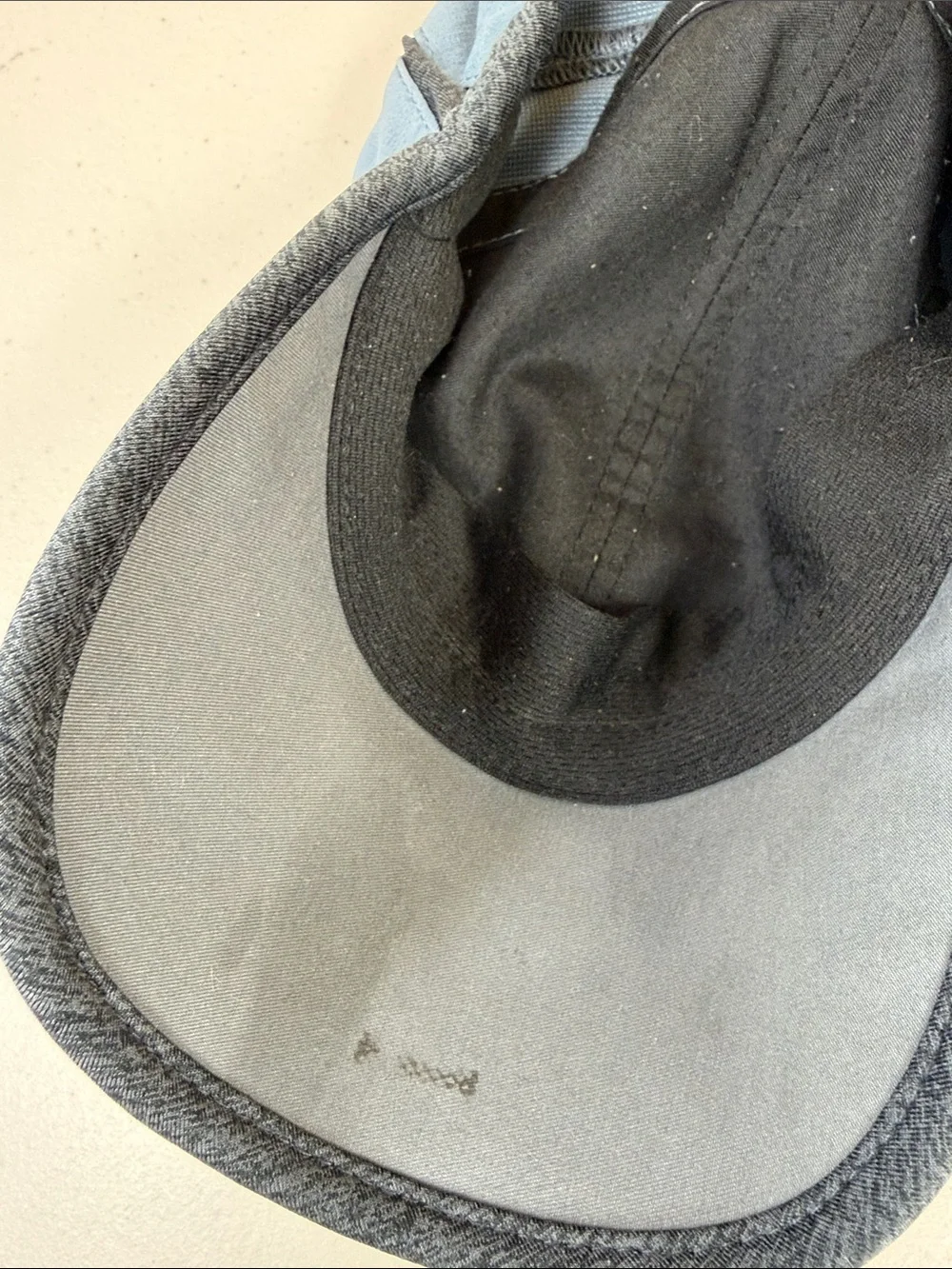 adidas Slate Blue Sport Cap with Black Logo worn loved ADI